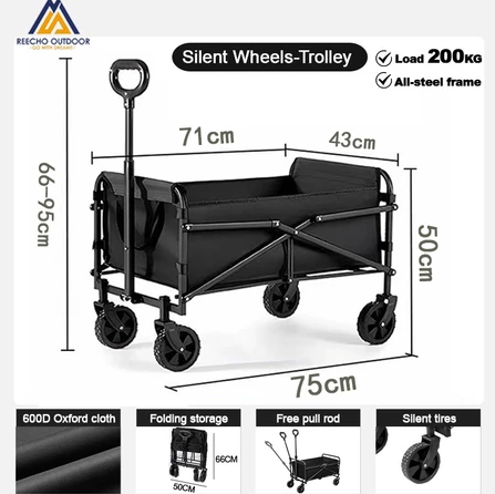 Camping cart Outdoor Trolley 5'/8'inch Wagon Foldable - Image 3