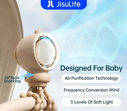 JisuLife Baby Stroller Fan Rechargeable 5000mAh