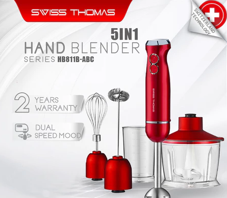 SwissThomas 5 in 1 Hand Blender Mixer Meat