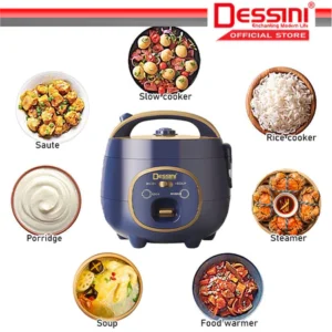 DESSINI ITALY 1.8L Electric Rice Cooker Non Stick Aluminium Inner Pot with Steamer