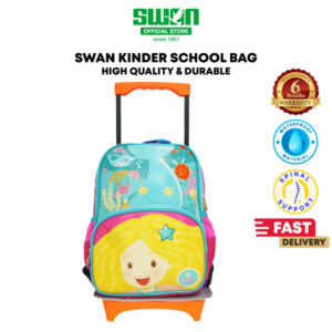 Swan Kid Kinder Kindergarten Detachable Trolley Bag