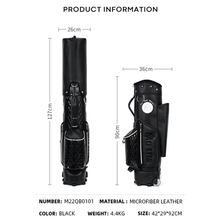 PGM MO EYES trolley design black lightweight golf travel bag - Image 3