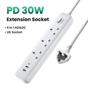 Ugreen PD30W 6-in-1 USB-A USB-C Fast Charging Extension Socket