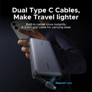 UGREEN Built in 2 Type-C Cables 4 Ports Fast Charging Power Bank