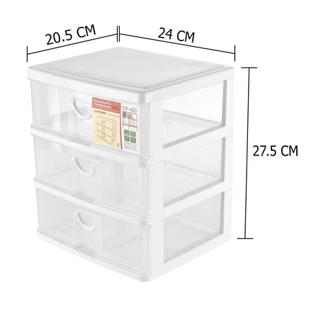HomePro KEYWAY Small Plastic Drawer 3 Drawers - Image 3