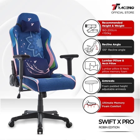 TTRacing Swift X Pro One Piece Robin Edition Air Threads Fabric Gaming Chair