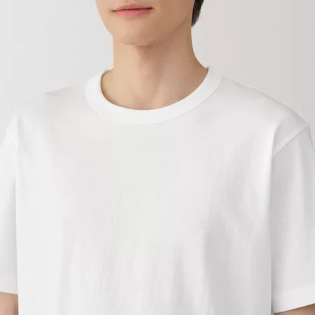MUJI Men Washed Heavyweight Crew Neck Short Sleeve T-shirt - Image 2