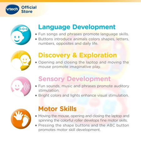 Vtech Brilliant Baby Laptop Early Learning Development Toys - Imej 2