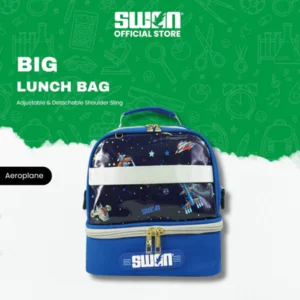 Swan Big Lunch Box Bag Dual Space Compartment