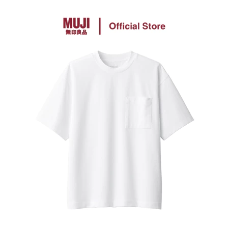 MUJI Men Organic Cotton Blend Cool Touch Wide Short Sleeves T-Shirt