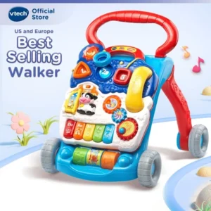 VTech Sit To Stand Baby Walker Speed Control Early Learning Toys - Blue Color