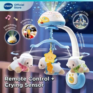 VTech Lullaby Lambs Mobile Remote Control Soothing Projector Crib Mobiles