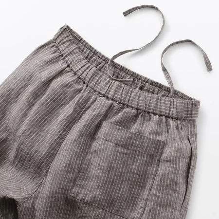 MUJI Women Washed Linen Easy Wide Pants Lady - Image 2