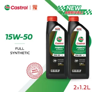 [PEK KEMBAR] Castrol POWER1 ULTIMATE Sports Bike 15W-50 (1.2L)