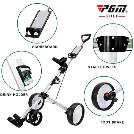PGM Golf 4 wheels aluminum alloy foldable golf trolley multifunction golf push cart - Image 3