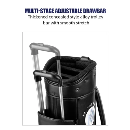 PGM MO EYES trolley design black lightweight golf travel bag - Image 2