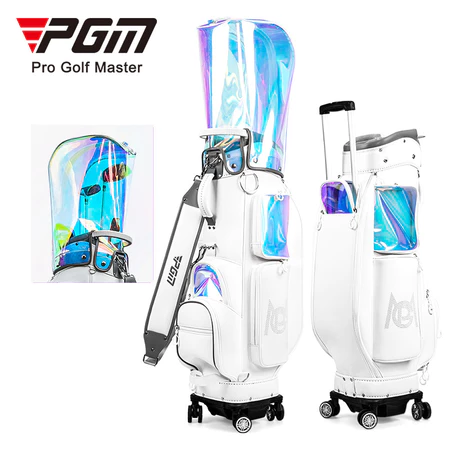 PGM Mo eyes transparent white women golf trolley bag