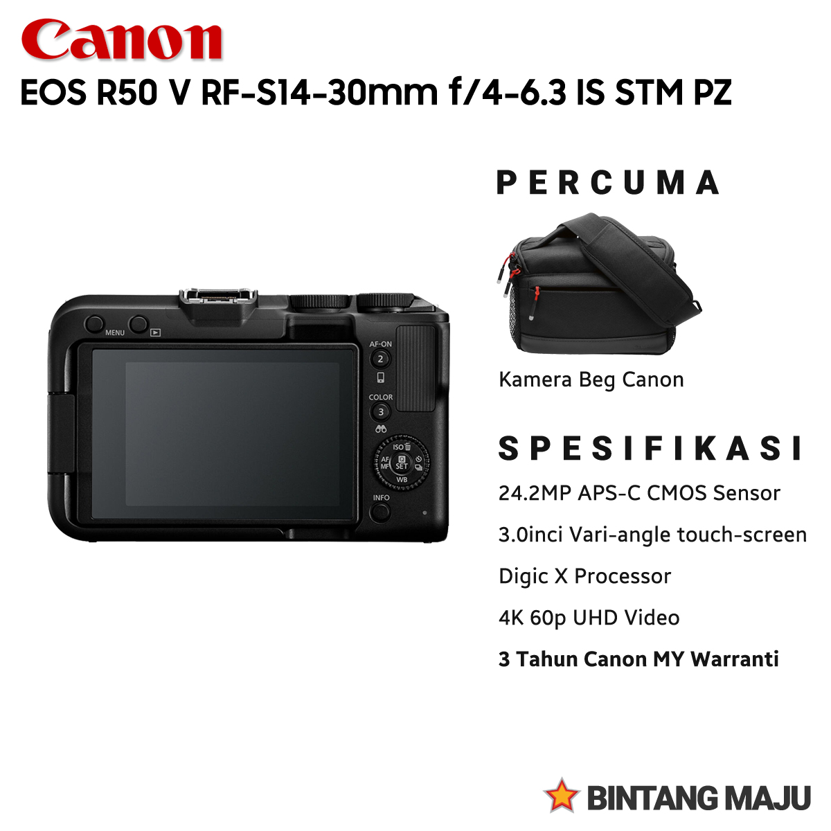 Canon EOS R50V RF14-30 F4-6.3 IS STM PZ V Log Kamera BLACK | WHITE - Image 5