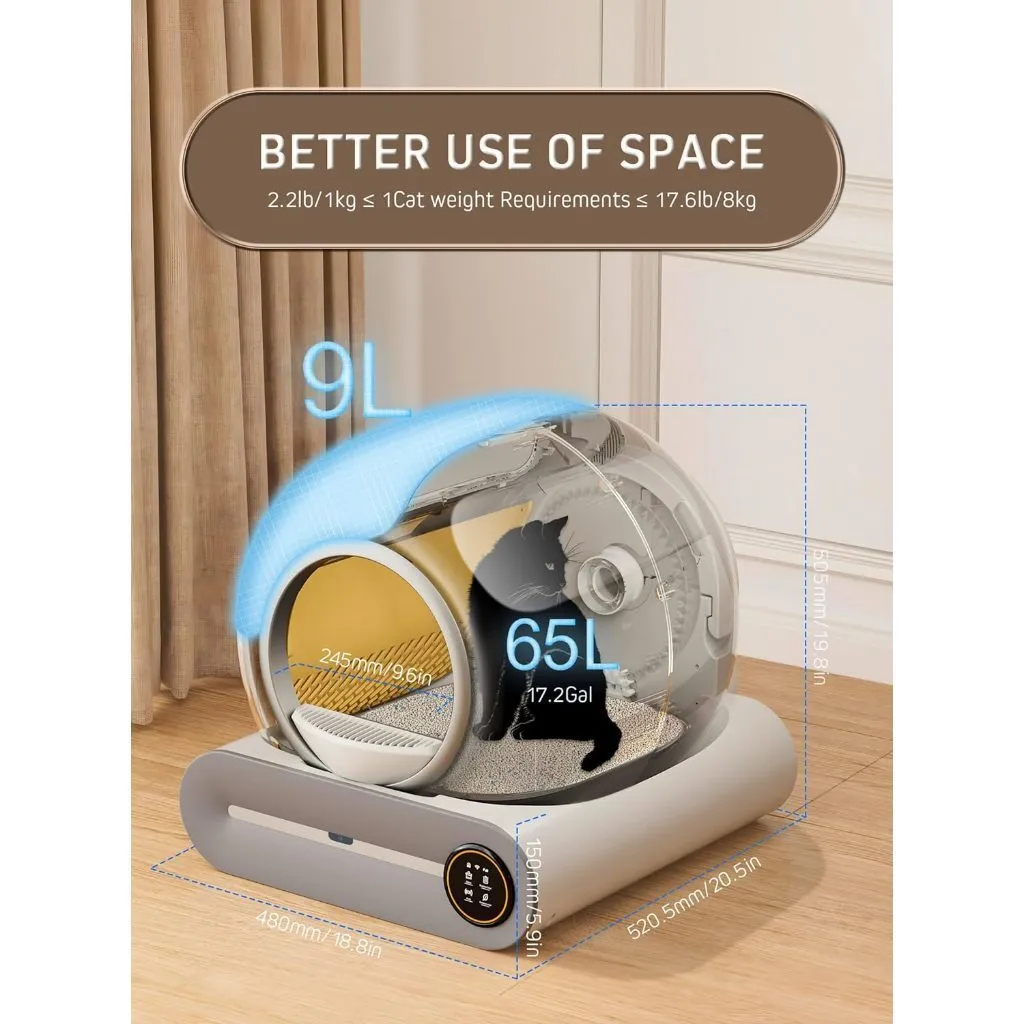 Smart Pets Space Pro Automatic Cat Litter Box 65L (Rose Gold) - Image 3