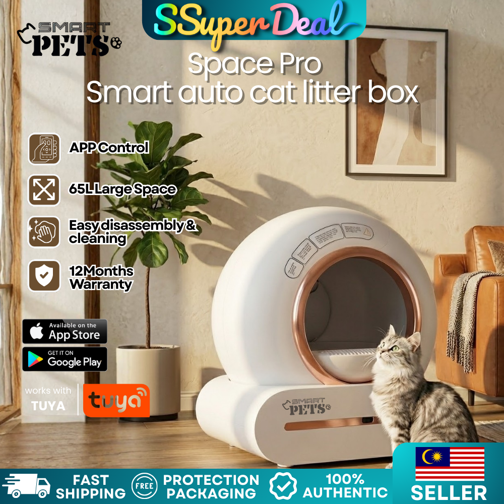 Smart Pets Space Pro Automatic Cat Litter Box 65L (Rose Gold)