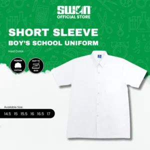 SWAN Secondary Hard Collar White Shirt Short Sleeve Boy School Uniform