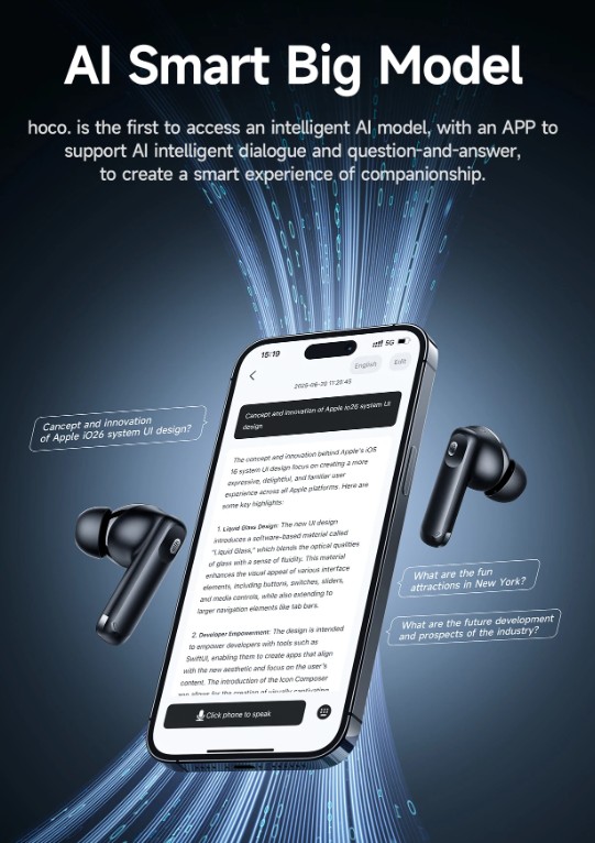 EQ27 ANC+ENC Noise Reduction Wireless Bluetooth Headset Intelligent Ai Translation Headset BT5.4 - Image 2