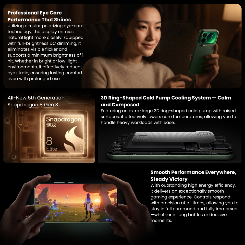 (Pre-order)Xiaomi 17 Pro with Mi Share Back Screen 6300mAh 6.3″ Super Sunlight Display Leica Floating Periscope Telephoto(White 12 + 512GB) - Image 6