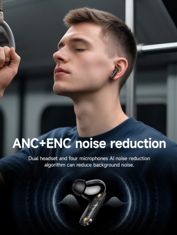 EQ27 ANC+ENC Noise Reduction Wireless Bluetooth Headset Intelligent Ai Translation Headset BT5.4 - Image 6