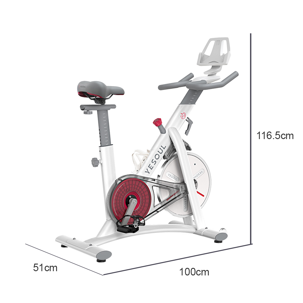 YeSoul S3 Spin Bike, Indoor Cycling Bike (White) - Image 5