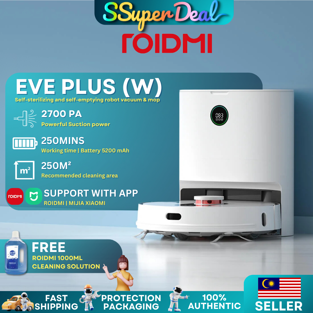 Roidmi Robot Vacuum and Mop Cleaner EVE Plus (White)