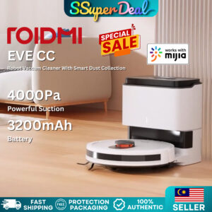 ROIDMI EVE CC robot vacuum and mop cleaner with cleaning base