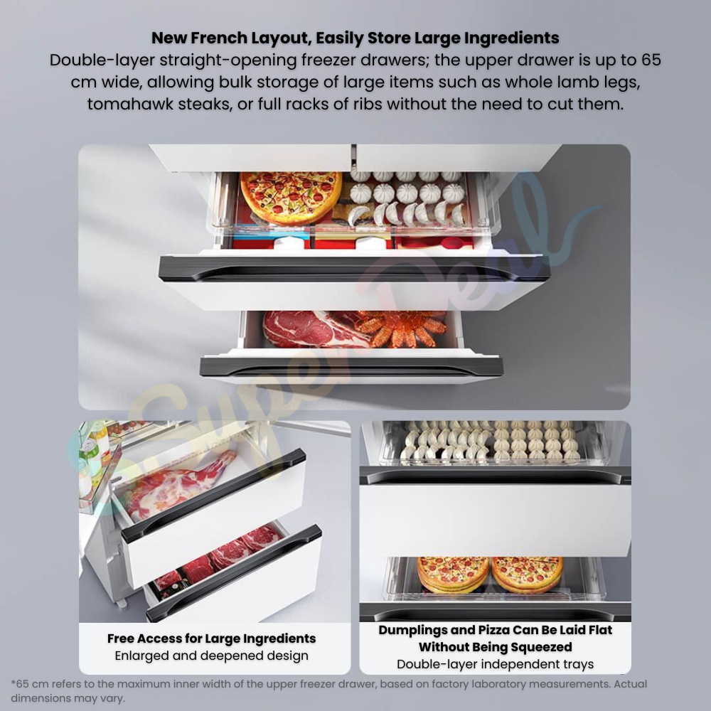 (Pre-order)Xiaomi Mijia Refrigerator 508L Full-Area Antibacterial & Deodorization French-Style Wide Drawers - Image 7