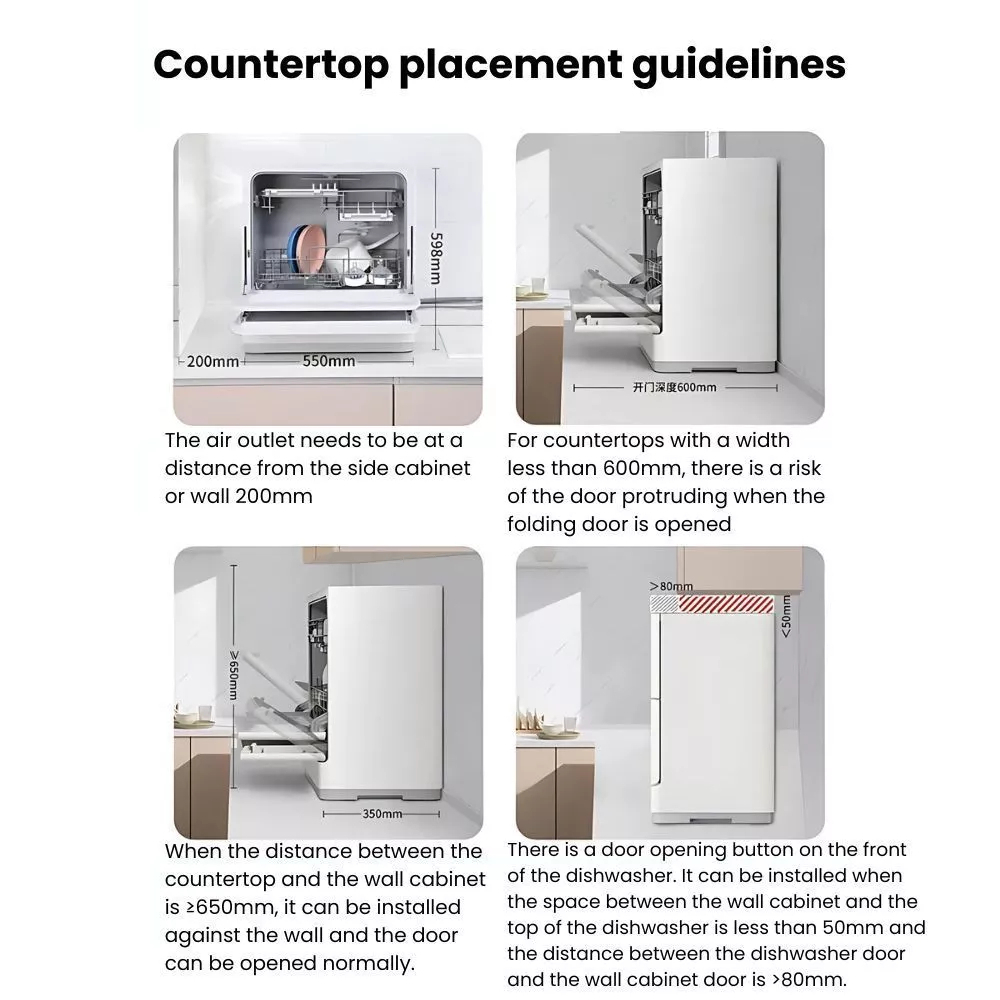 Xiaomi Mijia Smart Dishwasher Machine 6 set S10 Antibacterial Washing UV Sterilization 99.9% Hot Drying - Image 5