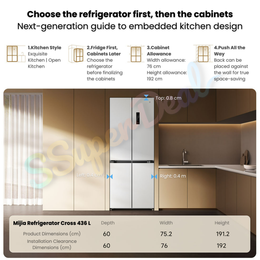 (Pre-order)Xiaomi Mijia Refrigerator 436L with Partitioned Fresh Storage 360° Air-Cooling Circulation BCD-436WMBI - Image 3