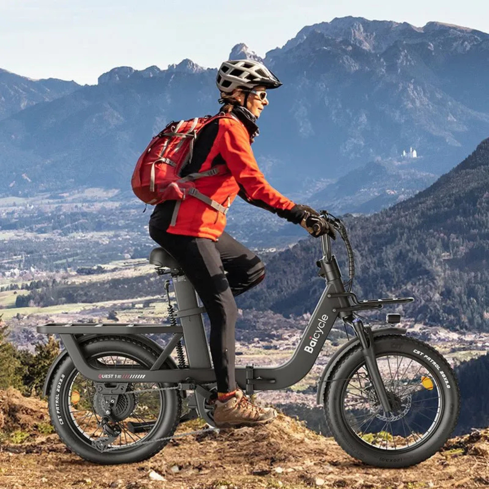 Baicycle A02 Electric Bikes for Adults with 1500W Peak Motor 20" Fat Tire E Bike with 28 MPH 90 Miles Max Range 48V(Black) - Image 7