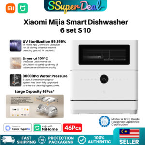 Xiaomi Mijia Smart Dishwasher Machine 6 set S10 Antibacterial Washing UV Sterilization 99.9% Hot Drying