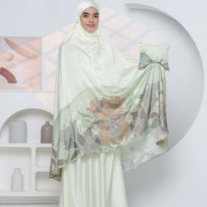 FIKREENA Telekung Azalea in Creamy Green
