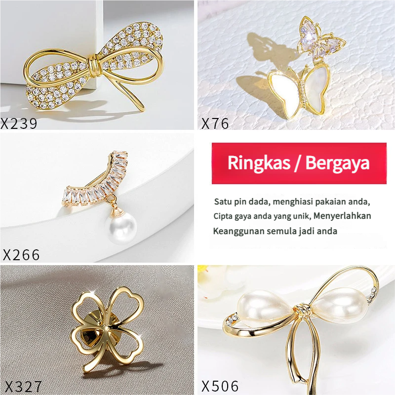 Elegant Muslim Brooch & Tudung Pins for Women | Stylish Scarf & Dress Accessories - Image 4