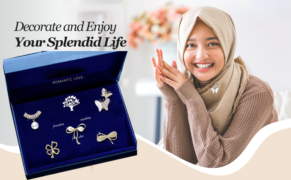 Elegant Muslim Brooch & Tudung Pins for Women | Stylish Scarf & Dress Accessories - Image 2