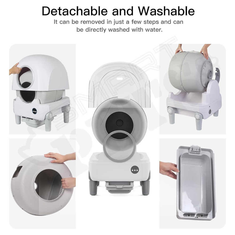 Meow Max Cat Litter 68L Self-Cleaning Cat Litter Box with Camera-Video Monitoring&Weight Tracking-App (White) - Image 7