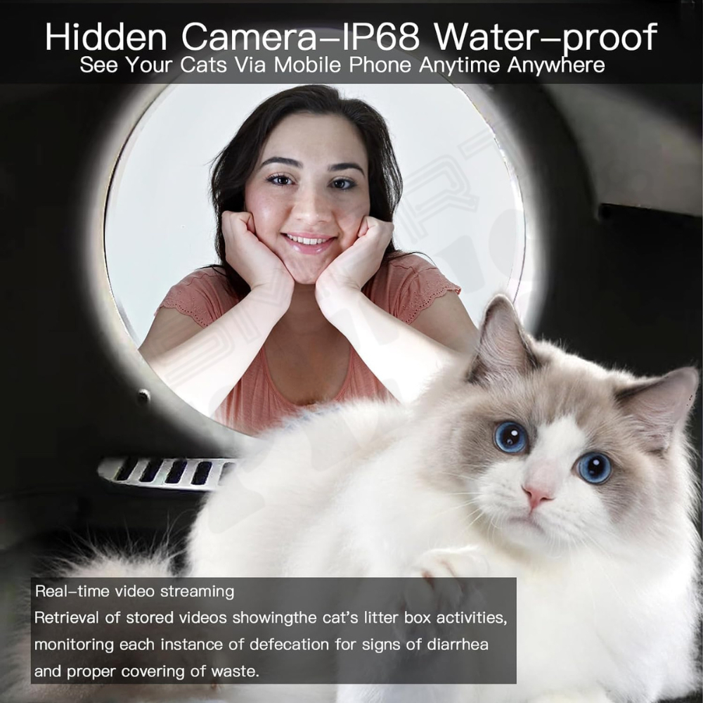 Meow Max Cat Litter 68L Self-Cleaning Cat Litter Box with Camera-Video Monitoring&Weight Tracking-App (White) - Image 4