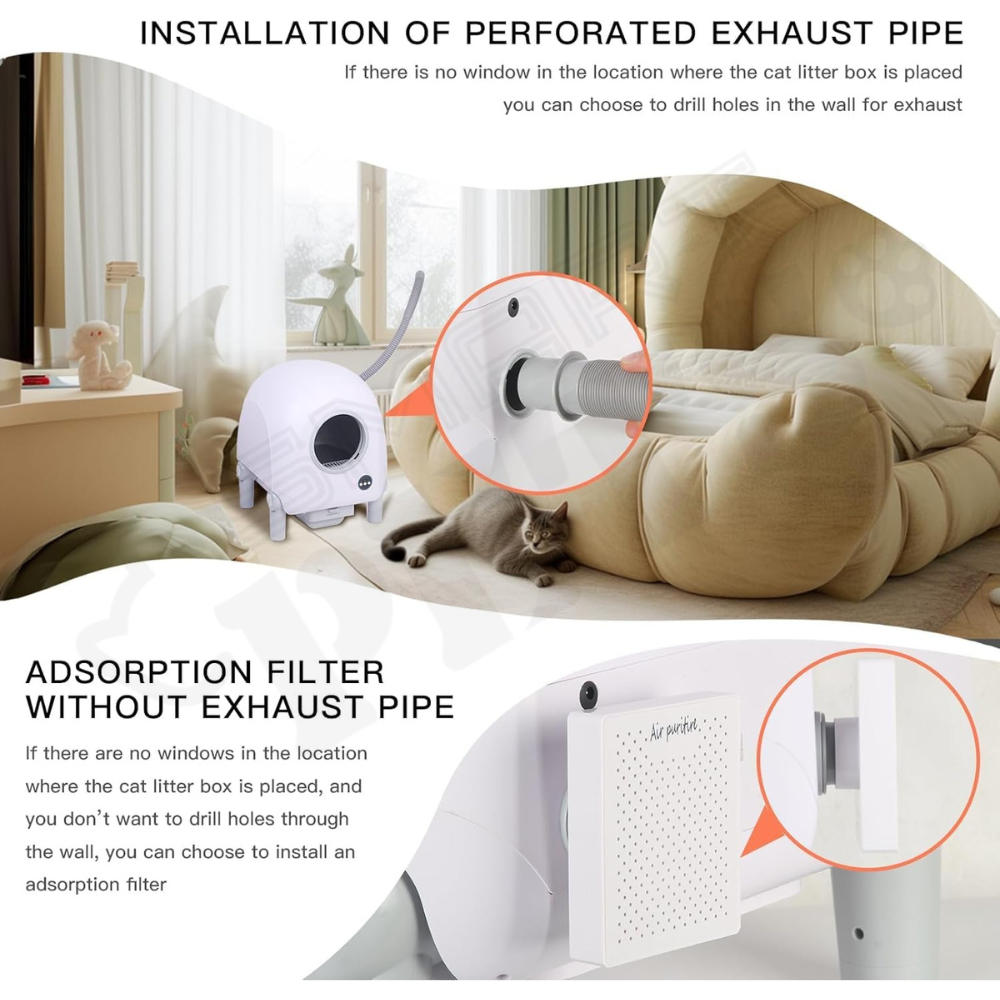 Meow Max Cat Litter 68L Self-Cleaning Cat Litter Box with Camera-Video Monitoring&Weight Tracking-App (White) - Image 5