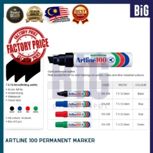 ARTLINE 100 PERMANENT MARKER BLACK / BLUE / RED / GREEN