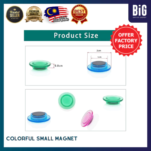 MAGNETIC WHITEBOARD | COLOR MAGNETS | ROUND TRANSPARENT MAGNET 30MM