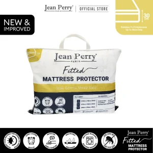 Jean Perry Fitted Mattress Protector | Soft Breathable Fabric - Fits Up to 30cm Deep