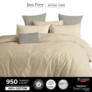 Novelle Signature Pure Cotton Fitted Bedsheet Set (w/o Comforter / Quilt Cover)- 100% Cotton (SUPER SINGLE/ QUEEN/ KING)