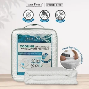 Jean Perry Cooling Waterproof Fitted Mattress Protector - Fits up to 40cm Deep Pocket