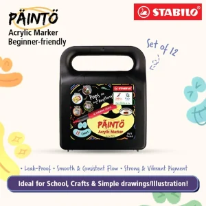 STABILO Painto Acrylic Marker Set for Students & Beginners Multi-Surface Paint Markers for School, Crafts Illustration