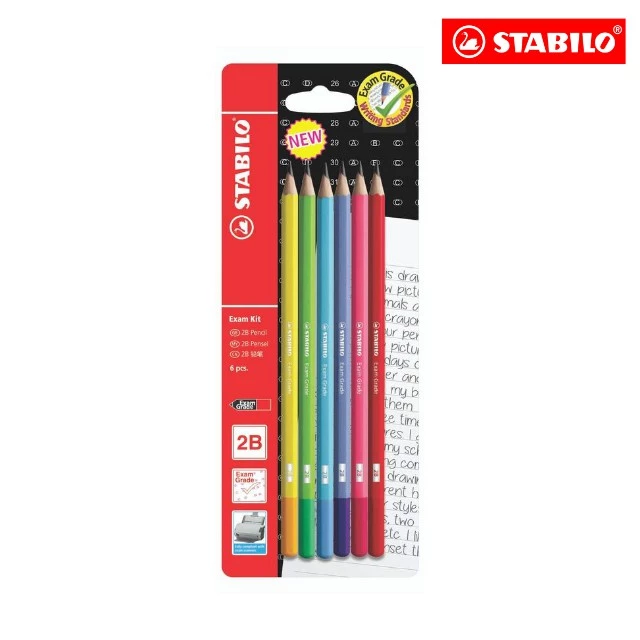 6PCS & 12 PCS 2B STABILO Exam Grade Handwriting Colourful Pencil Writing Stationery Pencil