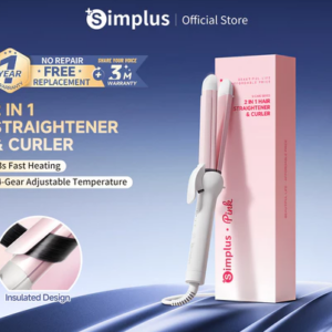 【SimplusPink】2 in 1 Hair Curler & Straightener Wand